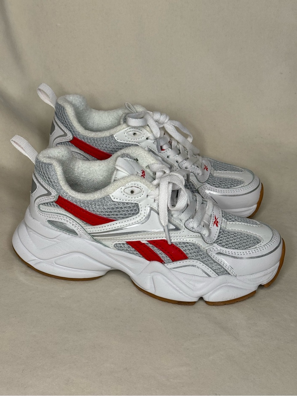Reebok White Sneakers with Red Accent
